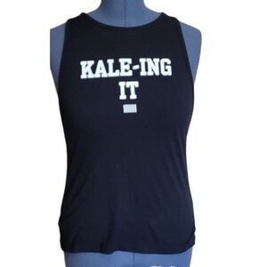 PINK VICTORIA’S SECRET Women’s Black “KALE-ING IT” Sleeveless Muscle Racerback T